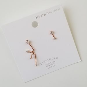 Rose Gold-Plated Constellation Asymmetrical Drop Earrings